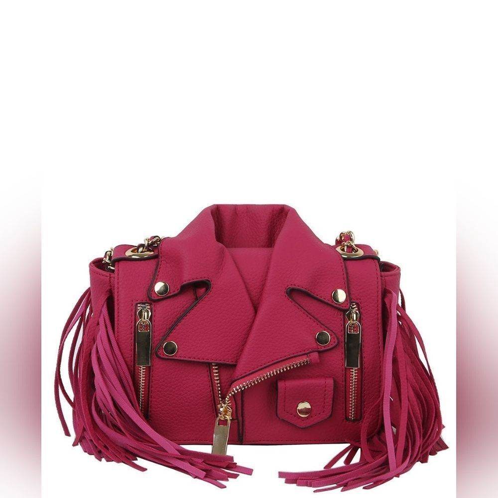 Motorcycle Jacket Fringe Crossbody Bag Satchel - Picture 6 of 6